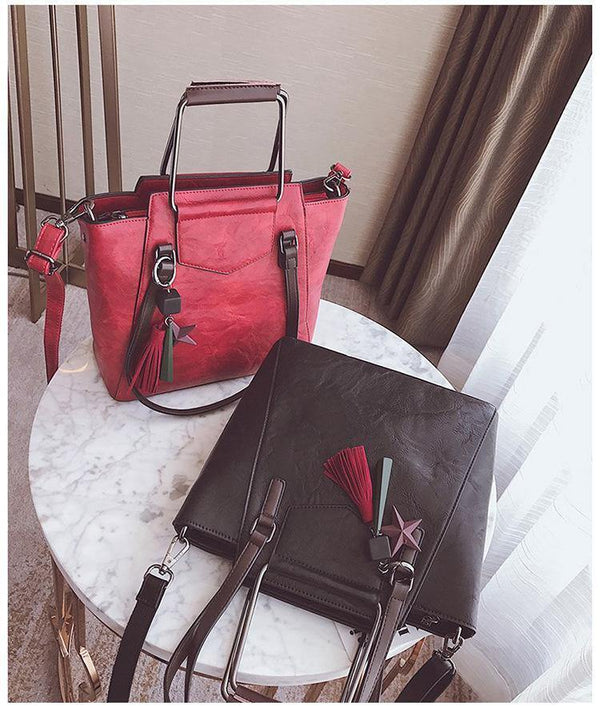 Planet Gates Leather handbags design black casual tote large travel ladies shoulder bags messenger bag J09PT02