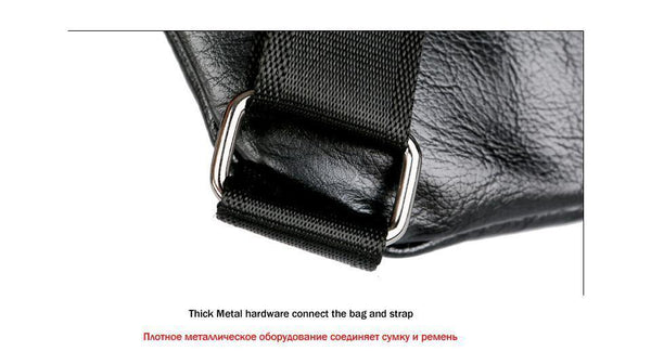 Planet Gates Leather Man Messenger Bag Brand Black Men's Fashion Chest Bag With Front Bag Casual Men Sling Bag