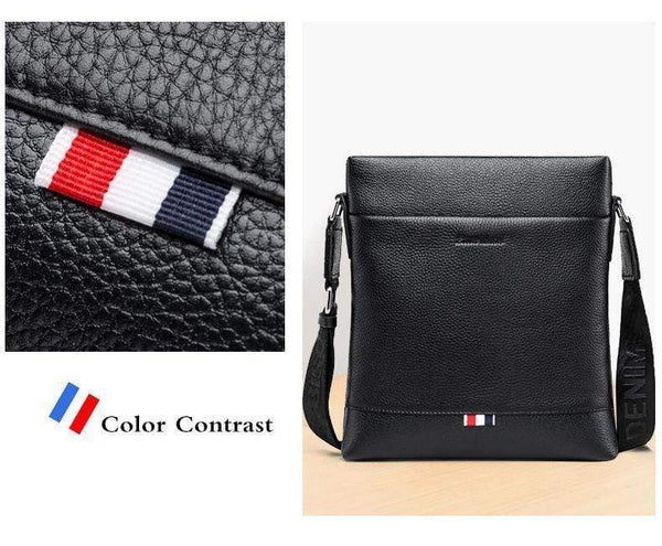 Planet Gates Leather Men Bag Casual Business Crossbody Bag iPad Mens Messenger Bag Classic Black bolsas male N2821