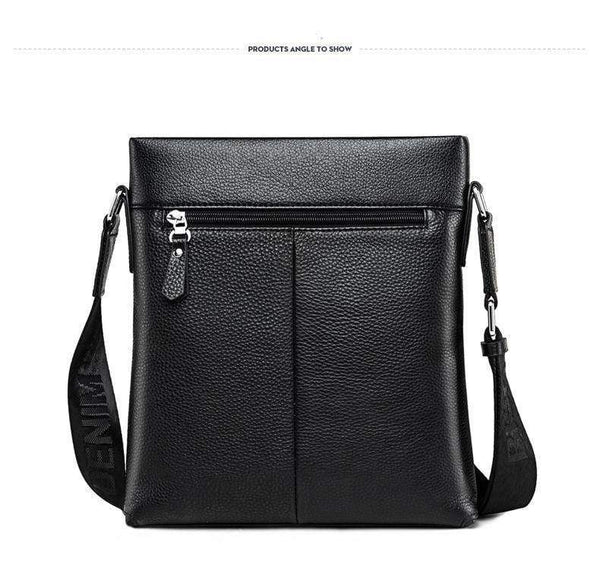 Planet Gates Leather Men Bag Casual Business Crossbody Bag iPad Mens Messenger Bag Classic Black bolsas male N2821