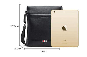 Planet Gates Leather Men Bag Casual Business Crossbody Bag iPad Mens Messenger Bag Classic Black bolsas male N2821