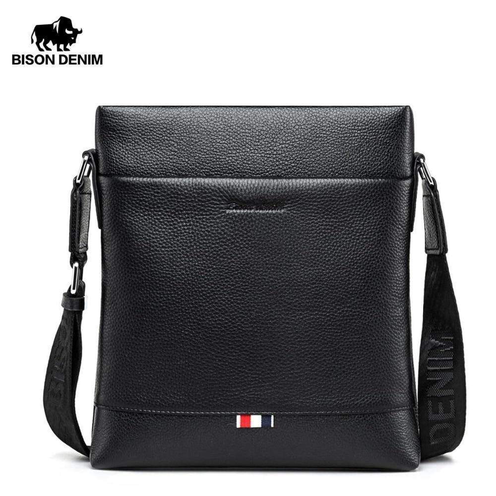 Planet Gates Leather Men Bag Casual Business Crossbody Bag iPad Mens Messenger Bag Classic Black bolsas male N2821