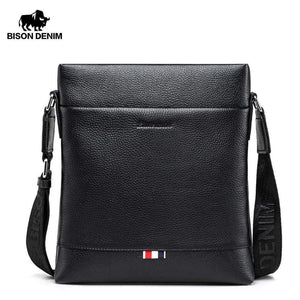 Planet Gates Leather Men Bag Casual Business Crossbody Bag iPad Mens Messenger Bag Classic Black bolsas male N2821