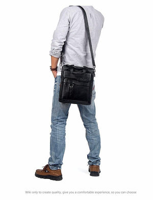 Planet Gates Leather Men Bag Cowhide Shoulder Fashion Men Messenger Bags Crossbody Bags Handbags Black Men's Travel Bag