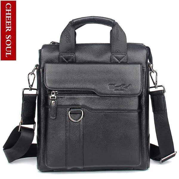 Planet Gates Leather Men Bag Cowhide Shoulder Fashion Men Messenger Bags Crossbody Bags Handbags Black Men's Travel Bag