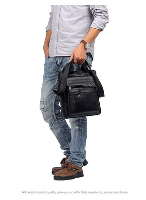 Planet Gates Leather Men Bag Cowhide Shoulder Fashion Men Messenger Bags Crossbody Bags Handbags Black Men's Travel Bag