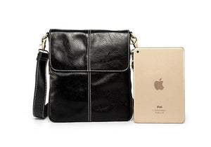 Planet Gates Leather Men Bag Fashion Leather Crossbody Shoulder Bag Men's Messenger Bags Small Casual Man Bags Black