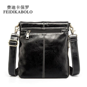 Planet Gates Leather Men Bag Fashion Leather Crossbody Shoulder Bag Men's Messenger Bags Small Casual Man Bags Black