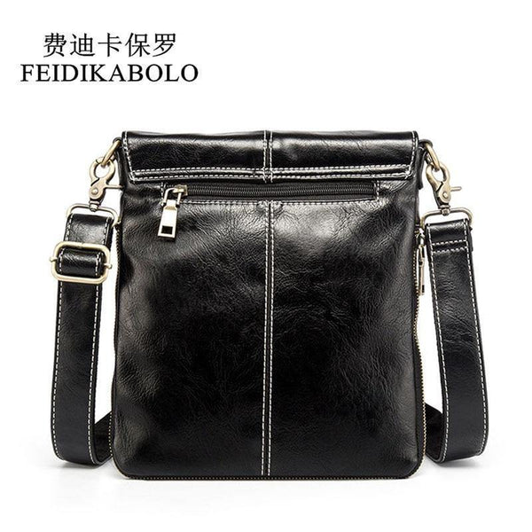 Planet Gates Leather Men Bag Fashion Leather Crossbody Shoulder Bag Men's Messenger Bags Small Casual Man Bags Black