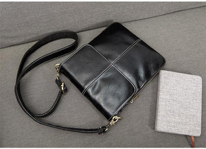Planet Gates Leather Men Bag Fashion Leather Crossbody Shoulder Bag Men's Messenger Bags Small Casual Man Bags Black