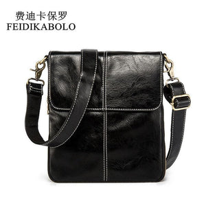 Planet Gates Leather Men Bag Fashion Leather Crossbody Shoulder Bag Men's Messenger Bags Small Casual Man Bags Black