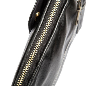 Planet Gates Leather Men Bag Fashion Leather Crossbody Shoulder Bag Men's Messenger Bags Small Casual Man Bags Black