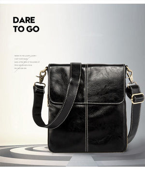 Planet Gates Leather Men Bag Fashion Leather Crossbody Shoulder Bag Men's Messenger Bags Small Casual Man Bags Black