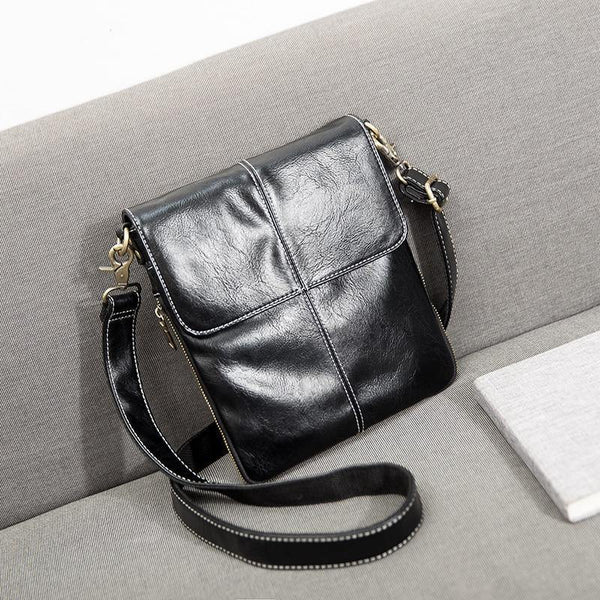 Planet Gates Leather Men Bag Fashion Leather Crossbody Shoulder Bag Men's Messenger Bags Small Casual Man Bags Black