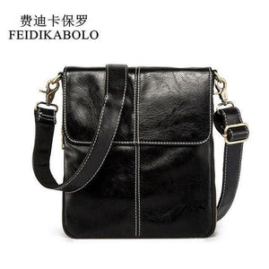 Planet Gates Leather Men Bag Fashion Leather Crossbody Shoulder Bag Men's Messenger Bags Small Casual Man Bags Black