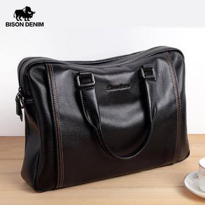 Planet Gates Leather Men Bag Laptop Briefcase Male Famous Brand Crossbody Bag Business Men's Handbag Shoulder Bag N2739-4