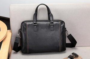 Planet Gates Leather Men Bag Laptop Briefcase Male Famous Brand Crossbody Bag Business Men's Handbag Shoulder Bag N2739-4