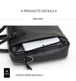 Planet Gates Leather Men Bag Laptop Briefcase Male Famous Brand Crossbody Bag Business Men's Handbag Shoulder Bag N2739-4