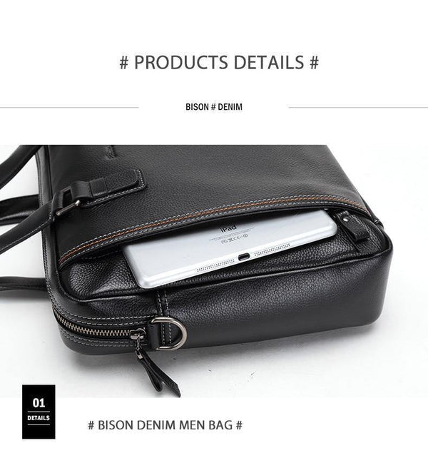 Planet Gates Leather Men Bag Laptop Briefcase Male Famous Brand Crossbody Bag Business Men's Handbag Shoulder Bag N2739-4