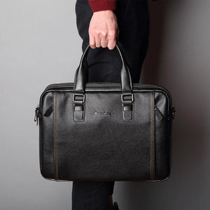 Planet Gates Leather Men Bag Laptop Briefcase Male Famous Brand Crossbody Bag Business Men's Handbag Shoulder Bag N2739-4