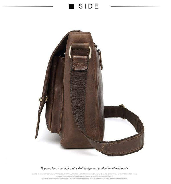 Planet Gates Leather Men Bag Shoulder Crossbody Bags Crazy Horse Laptop Male Messenger Bags Vintage Design Bag for Men