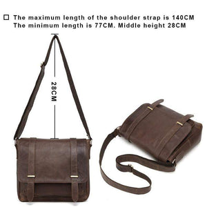 Planet Gates Leather Men Bag Shoulder Crossbody Bags Crazy Horse Laptop Male Messenger Bags Vintage Design Bag for Men