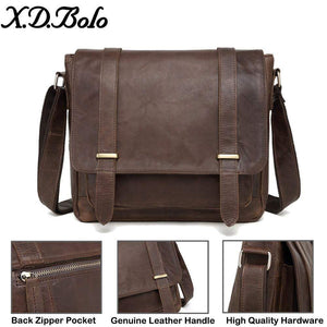 Planet Gates Leather Men Bag Shoulder Crossbody Bags Crazy Horse Laptop Male Messenger Bags Vintage Design Bag for Men