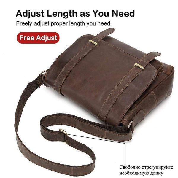 Planet Gates Leather Men Bag Shoulder Crossbody Bags Crazy Horse Laptop Male Messenger Bags Vintage Design Bag for Men