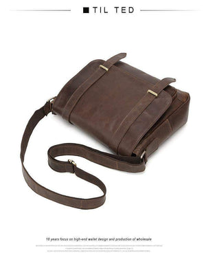 Planet Gates Leather Men Bag Shoulder Crossbody Bags Crazy Horse Laptop Male Messenger Bags Vintage Design Bag for Men