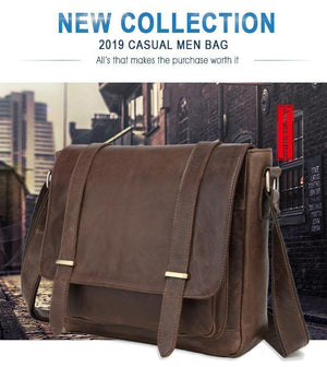 Planet Gates Leather Men Bag Shoulder Crossbody Bags Crazy Horse Laptop Male Messenger Bags Vintage Design Bag for Men