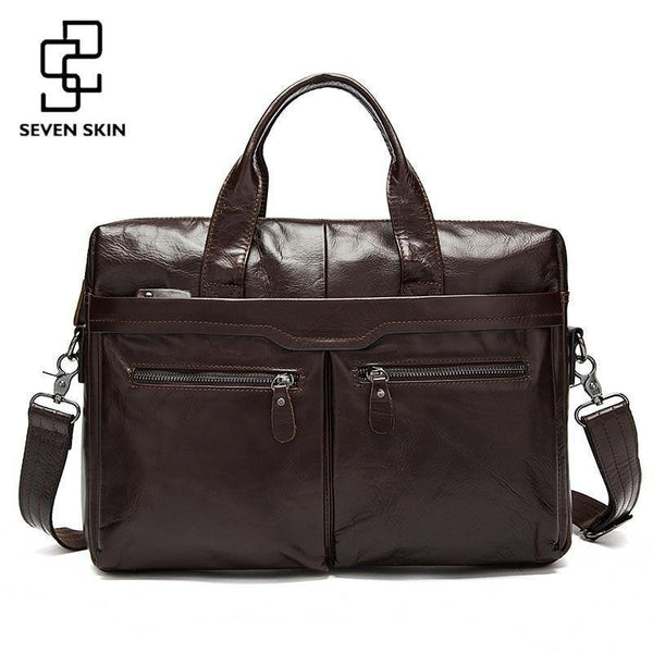 Planet Gates Leather Men Bags Business Briefcase Men's Laptop Bag Man Vintage Crossbody Shoulder Handbag Male Messenger Bag Portfolio