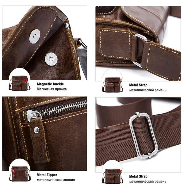 Planet Gates Leather Men Bags Casual Business Travel Mens Messenger Bag Vintage Men's Crossbody Bags bolsas male 380