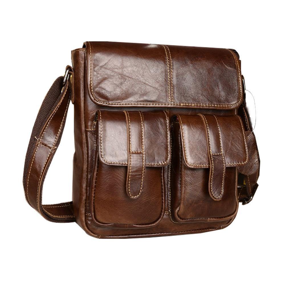 Planet Gates Leather Men Bags Fashion Male Messenger Bag Men's Small Briefcase Man Casual Crossbody Bags Shoulder Handbag