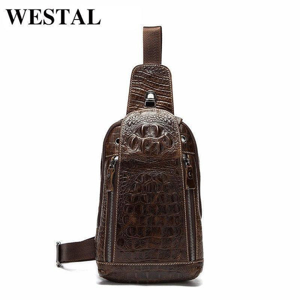 Planet Gates Leather Men Bags Hot Sale Men Crossbody Handbag Alligator Pattern Messenger Bag Male Fashion Shoulder Pack 1311