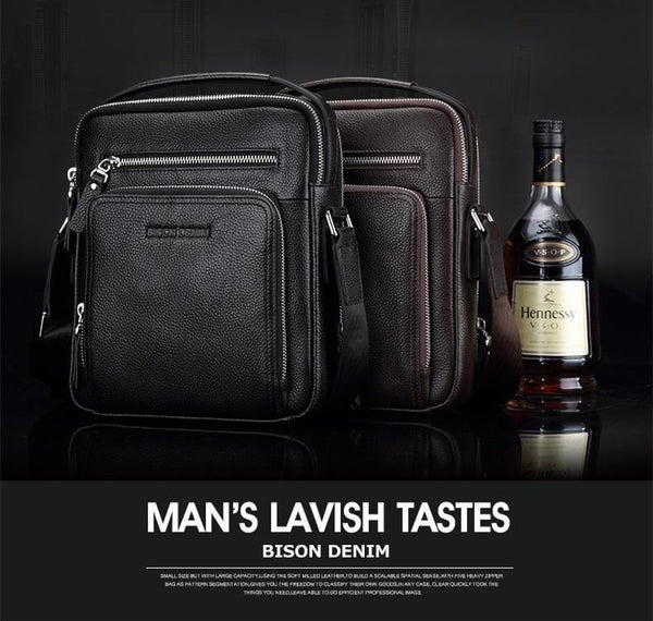 Planet Gates Leather Men Bags Ipad Handbags Male Messenger Bag Man Crossbody Shoulder Bag Men's Travel Bags N2333-1