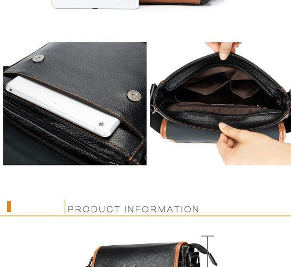 Planet Gates Leather Men's Bag cow leather Messenger bag for male fashion shoulder bag Mens crossbody Bag vintage Handbags