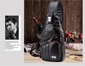 Planet Gates Leather Men's Bag Travel Single Shoulder Messenger Bags Multipurpose Chest Pack Casual multifunctional Bolsas