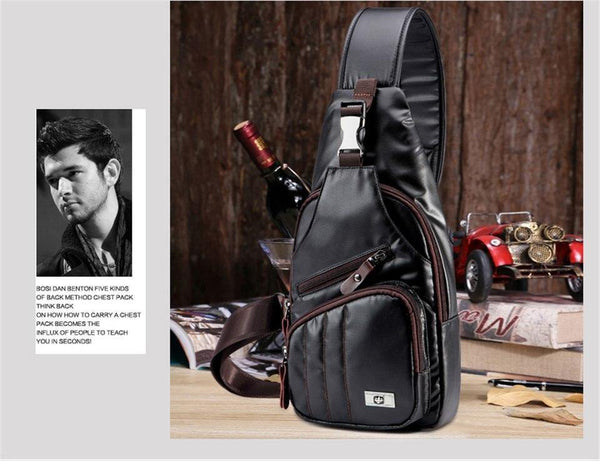 Planet Gates Leather Men's Bag Travel Single Shoulder Messenger Bags Multipurpose Chest Pack Casual multifunctional Bolsas