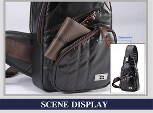 Planet Gates Leather Men's Bag Travel Single Shoulder Messenger Bags Multipurpose Chest Pack Casual multifunctional Bolsas