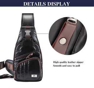 Planet Gates Leather Men's Bag Travel Single Shoulder Messenger Bags Multipurpose Chest Pack Casual multifunctional Bolsas