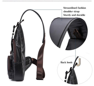 Planet Gates Leather Men's Bag Travel Single Shoulder Messenger Bags Multipurpose Chest Pack Casual multifunctional Bolsas