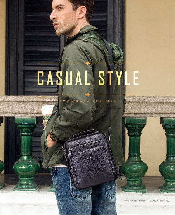 Planet Gates Leather men shoulder bag crossbody bags for men high quality bolsas fashion messenger bag for 9.7" Ipad