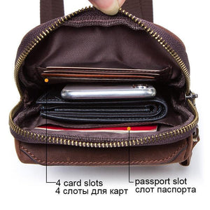 Planet Gates Leather men waist pack for cell phone shoulder bag travel pouch small crossbody bags card holders bolsas