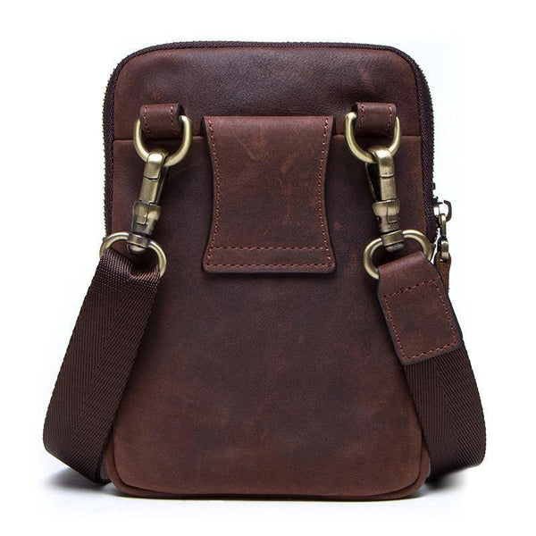 Planet Gates Leather men waist pack for cell phone shoulder bag travel pouch small crossbody bags card holders bolsas