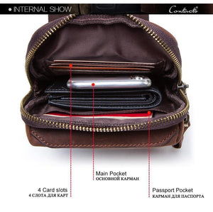 Planet Gates Leather men waist pack for cell phone shoulder bag travel pouch small crossbody bags card holders bolsas