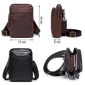 Planet Gates Leather men waist pack for cell phone shoulder bag travel pouch small crossbody bags card holders bolsas