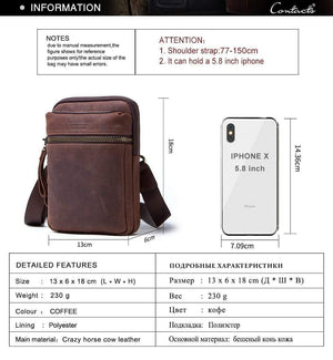 Planet Gates Leather men waist pack for cell phone shoulder bag travel pouch small crossbody bags card holders bolsas