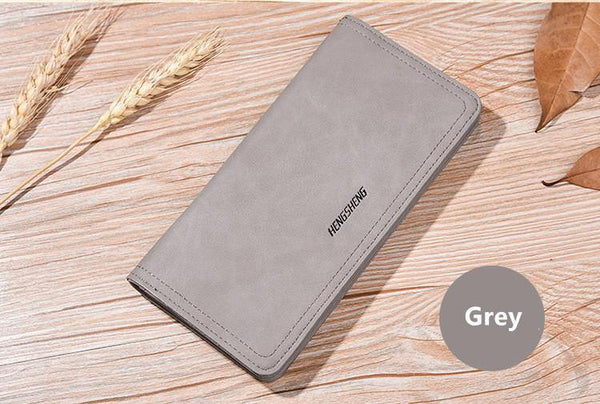 Planet Gates Leather Men Wallets Business Brand Card holder Purse Men's Long Zipper Wallet Leather Clutch Carteira Masculina