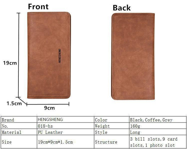 Planet Gates Leather Men Wallets Business Brand Card holder Purse Men's Long Zipper Wallet Leather Clutch Carteira Masculina