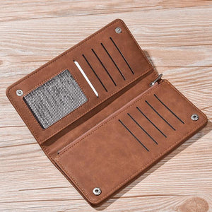 Planet Gates Leather Men Wallets Business Brand Card holder Purse Men's Long Zipper Wallet Leather Clutch Carteira Masculina